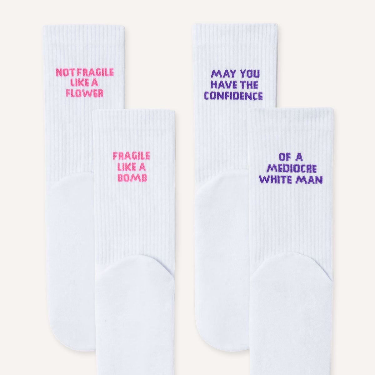Feminist Slogan Socks Set