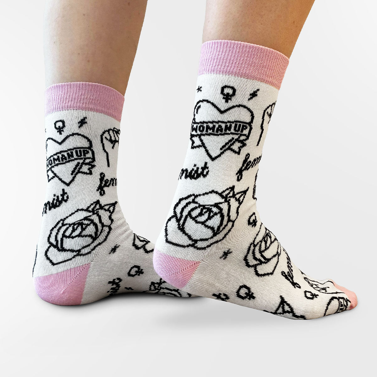 Feminist Tattoo Socks