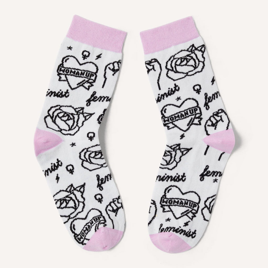 Feminist Tattoo Socks