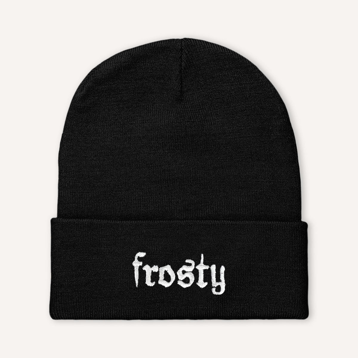 Frosty Embroidered Beanie Hat