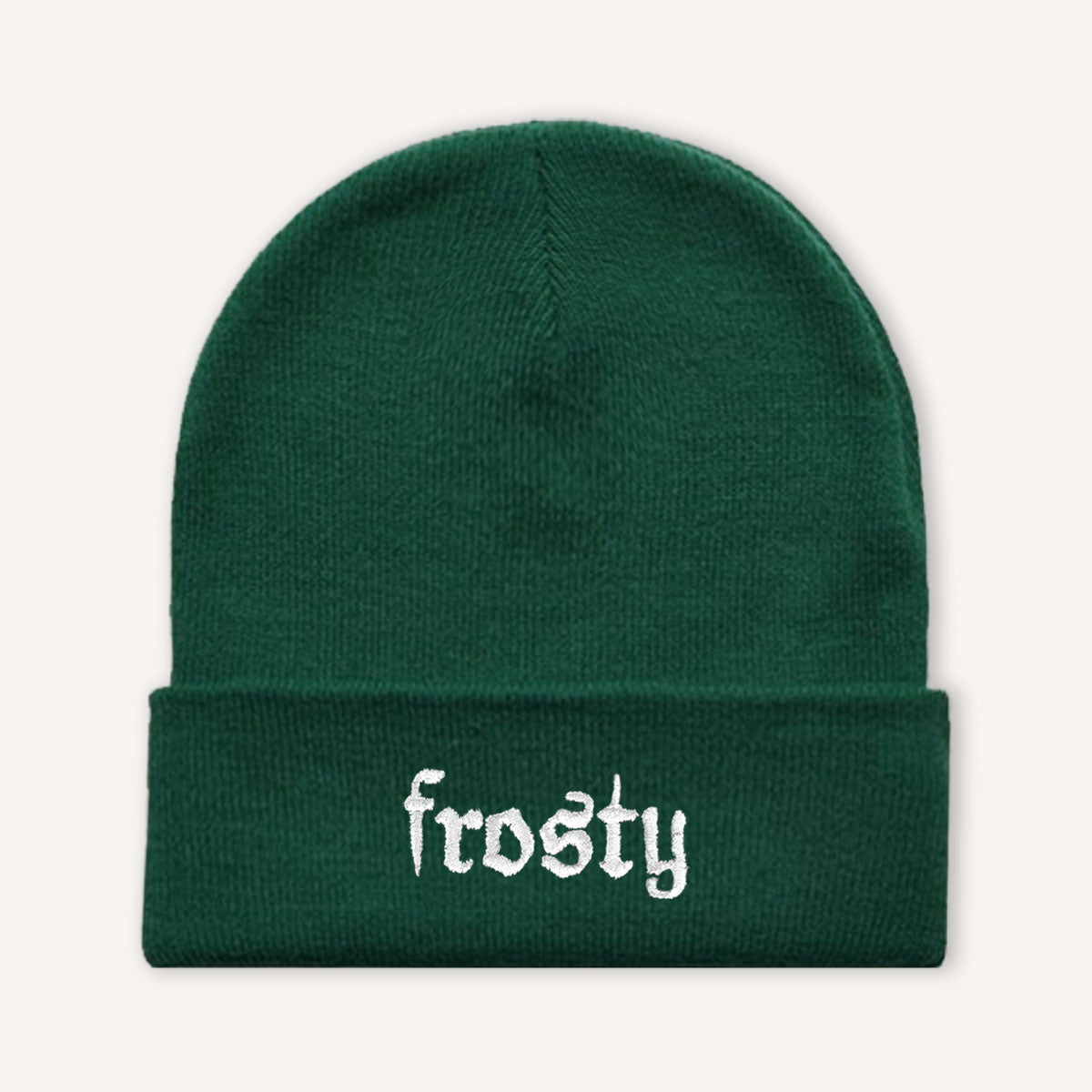 Frosty Embroidered Beanie Hat