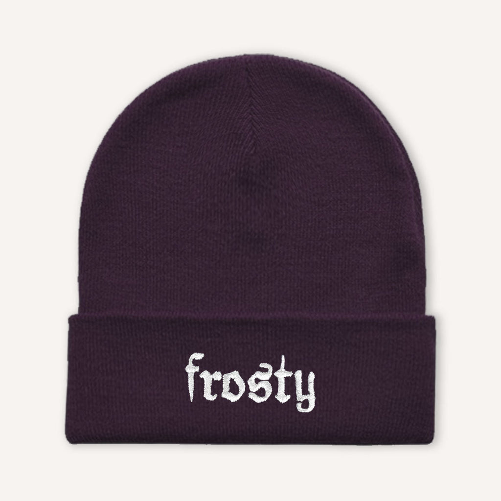 Frosty Embroidered Beanie Hat