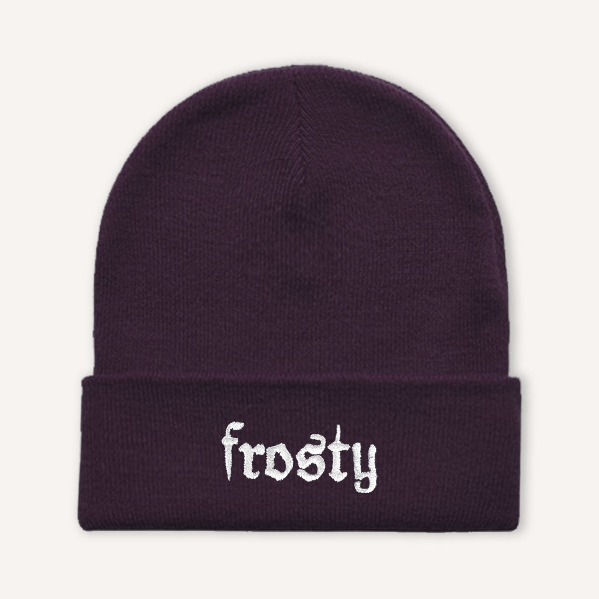 Frosty Embroidered Beanie Hat
