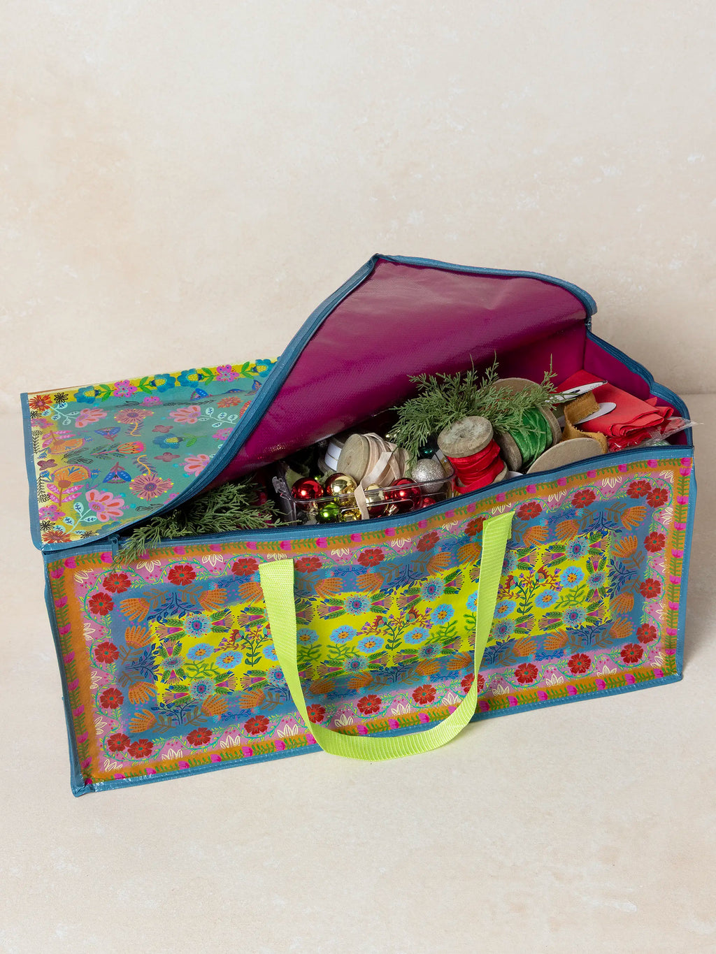 Better Than A Box Packing Tote, Set of 2 - Teal Borders