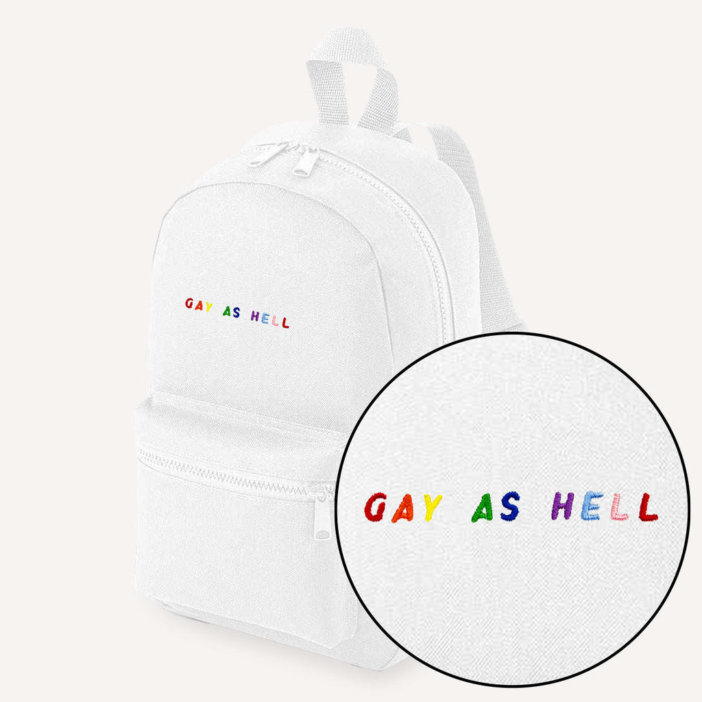 Gay As Hell Embroidered Mini Backpack