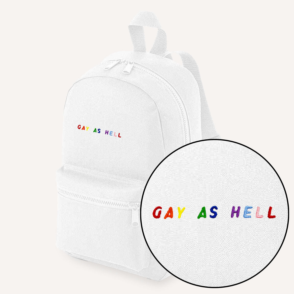 Gay As Hell Embroidered Mini Backpack