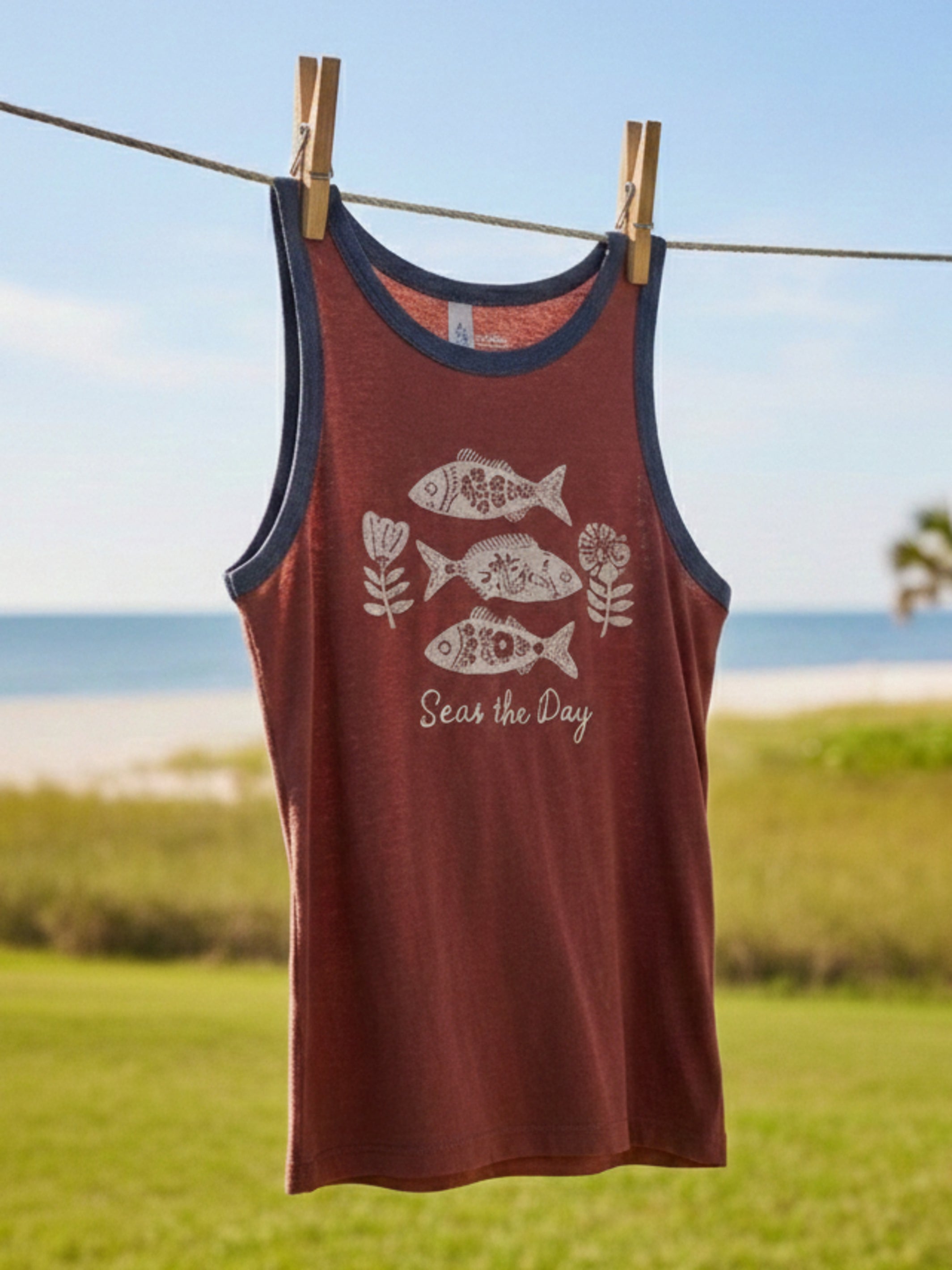 Ringer Tank Top - Seas The Day