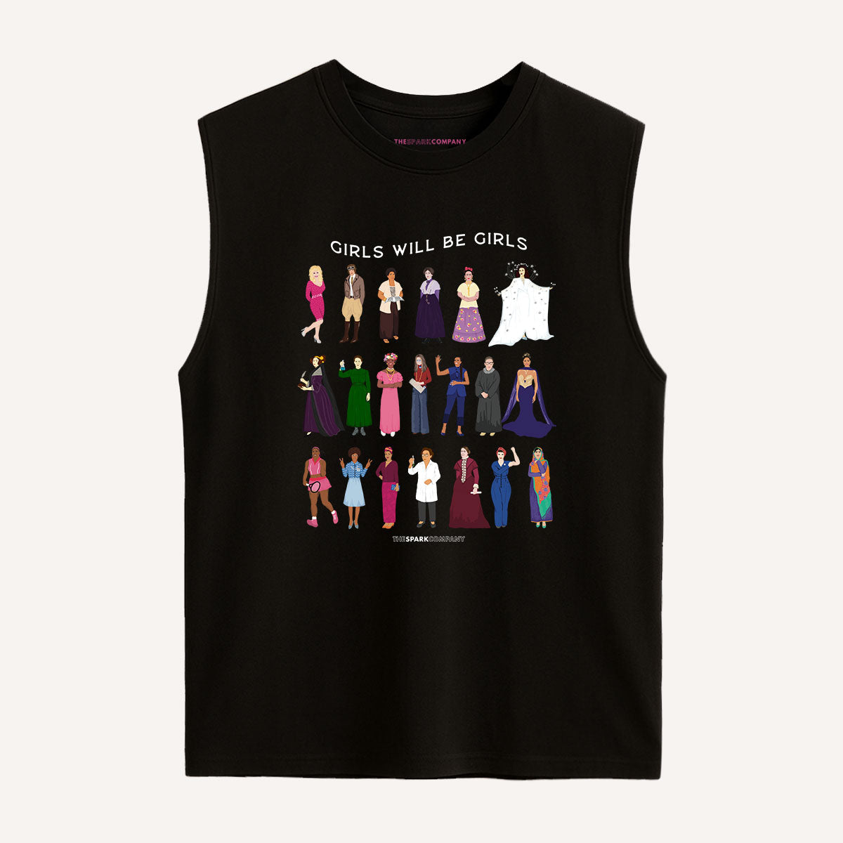 Girls Will Be Girls: Iconic Women Sleeveless T-Shirt