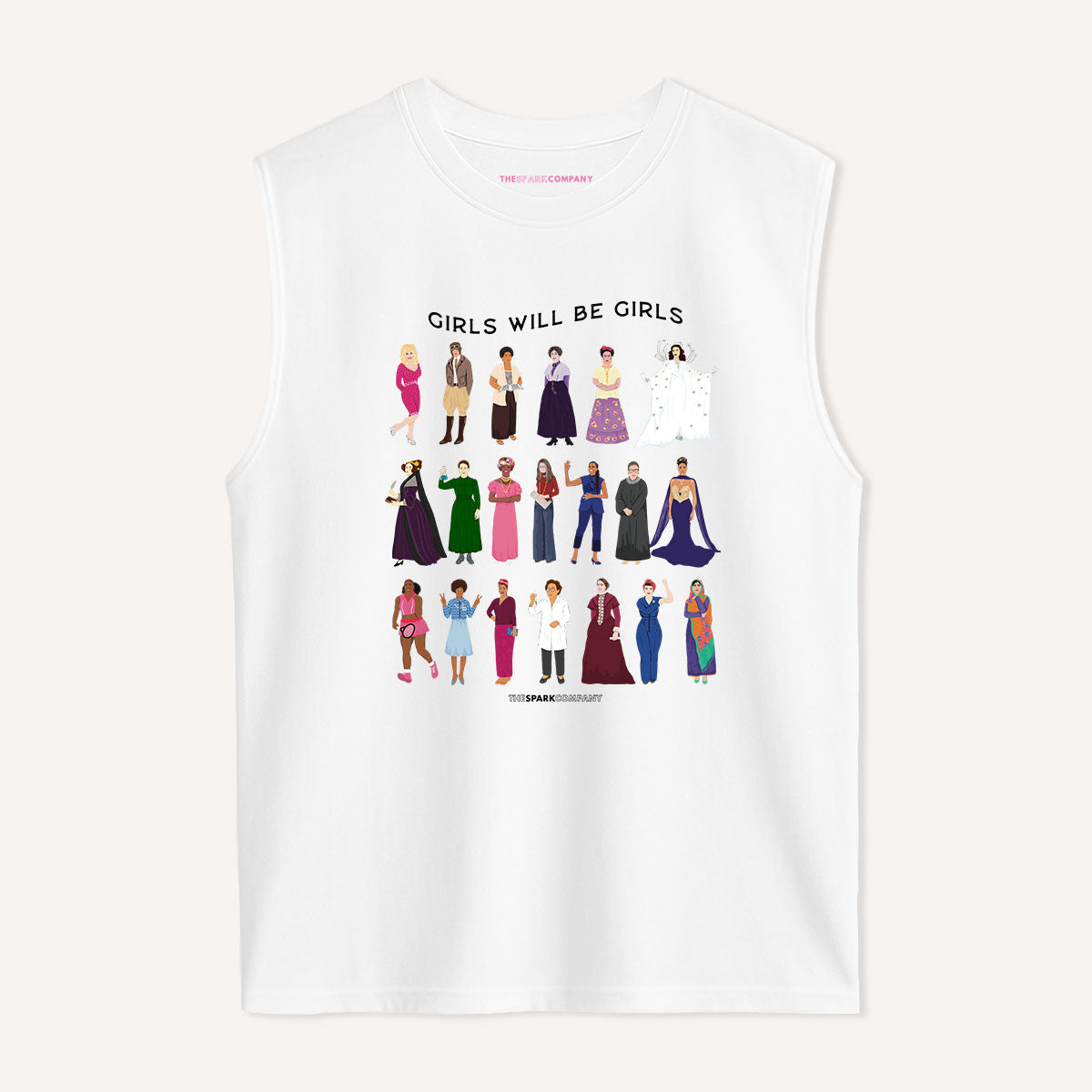 Girls Will Be Girls: Iconic Women Sleeveless T-Shirt