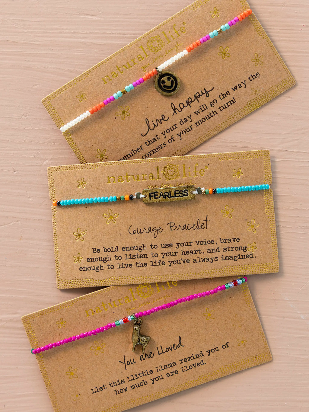 Giving Beaded Bracelet - Live Happy