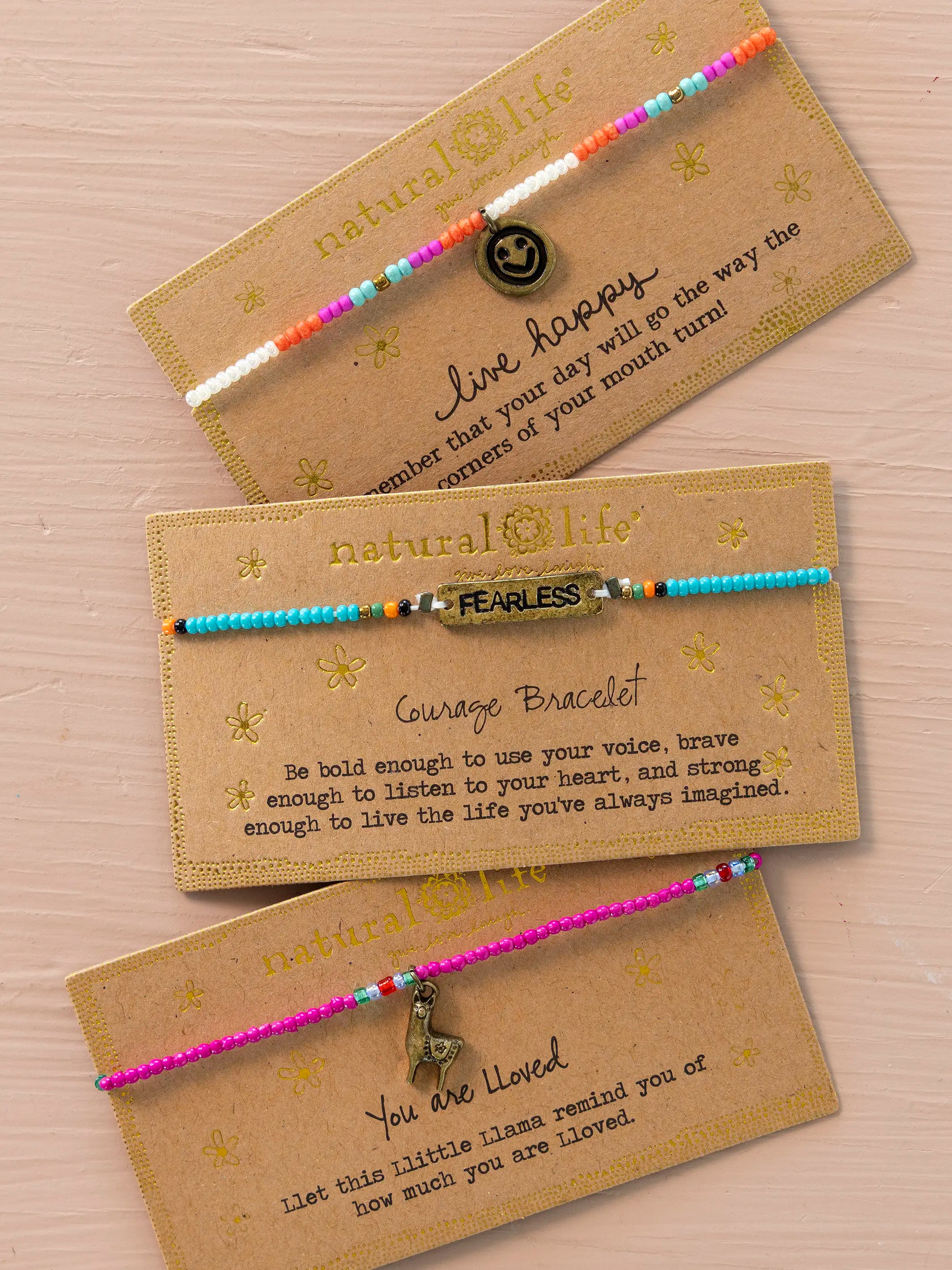 Giving Beaded Bracelet - Live Happy