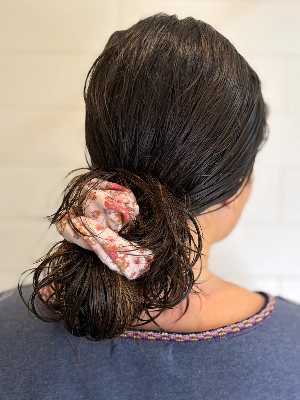 Wet Hair Towel Scrunchie - English Garden Cream