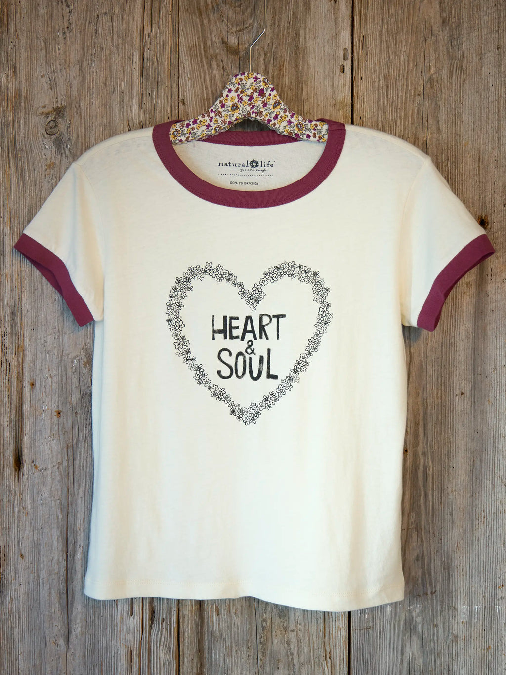 Ringer Cotton Baby Tee Shirt - Heart & Soul
