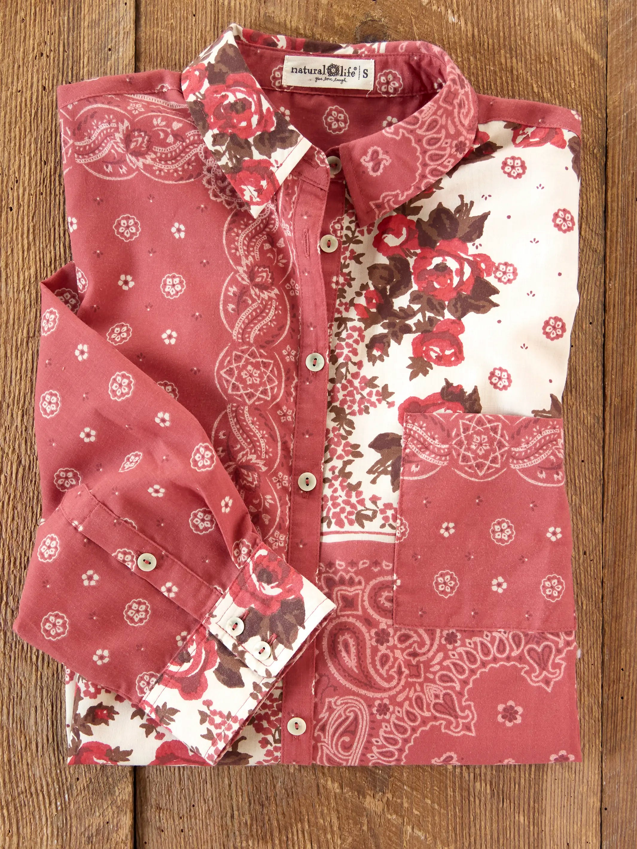 Lived In Button Down - Western Handkerchief Brick