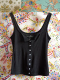 Pretty Pointelle Tank - Black