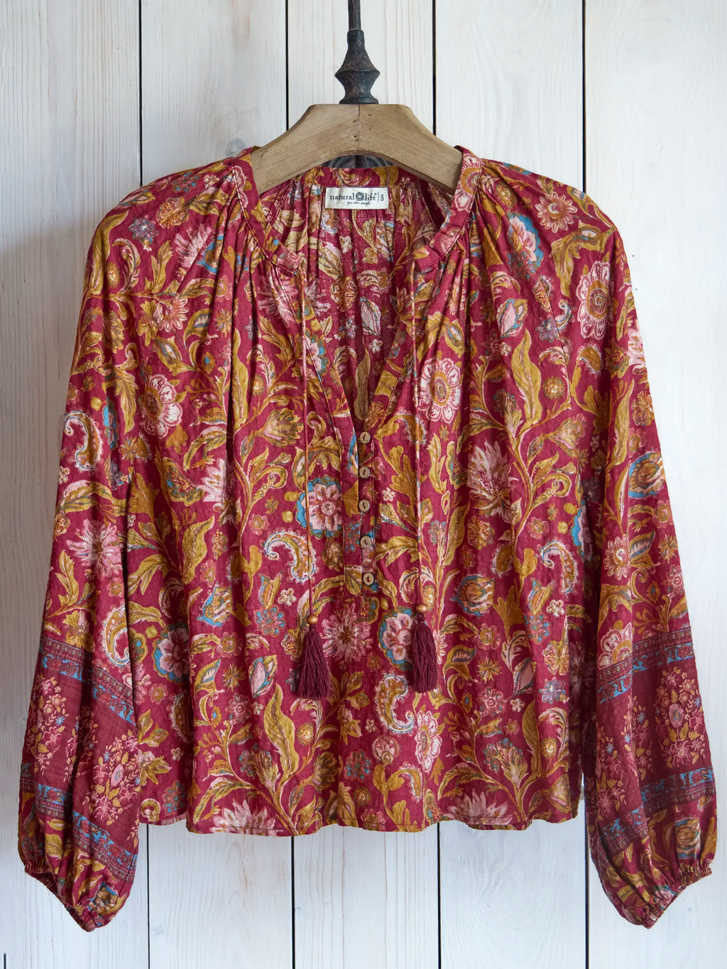 Get Up & Go Top - Sunnyfield Floral Red