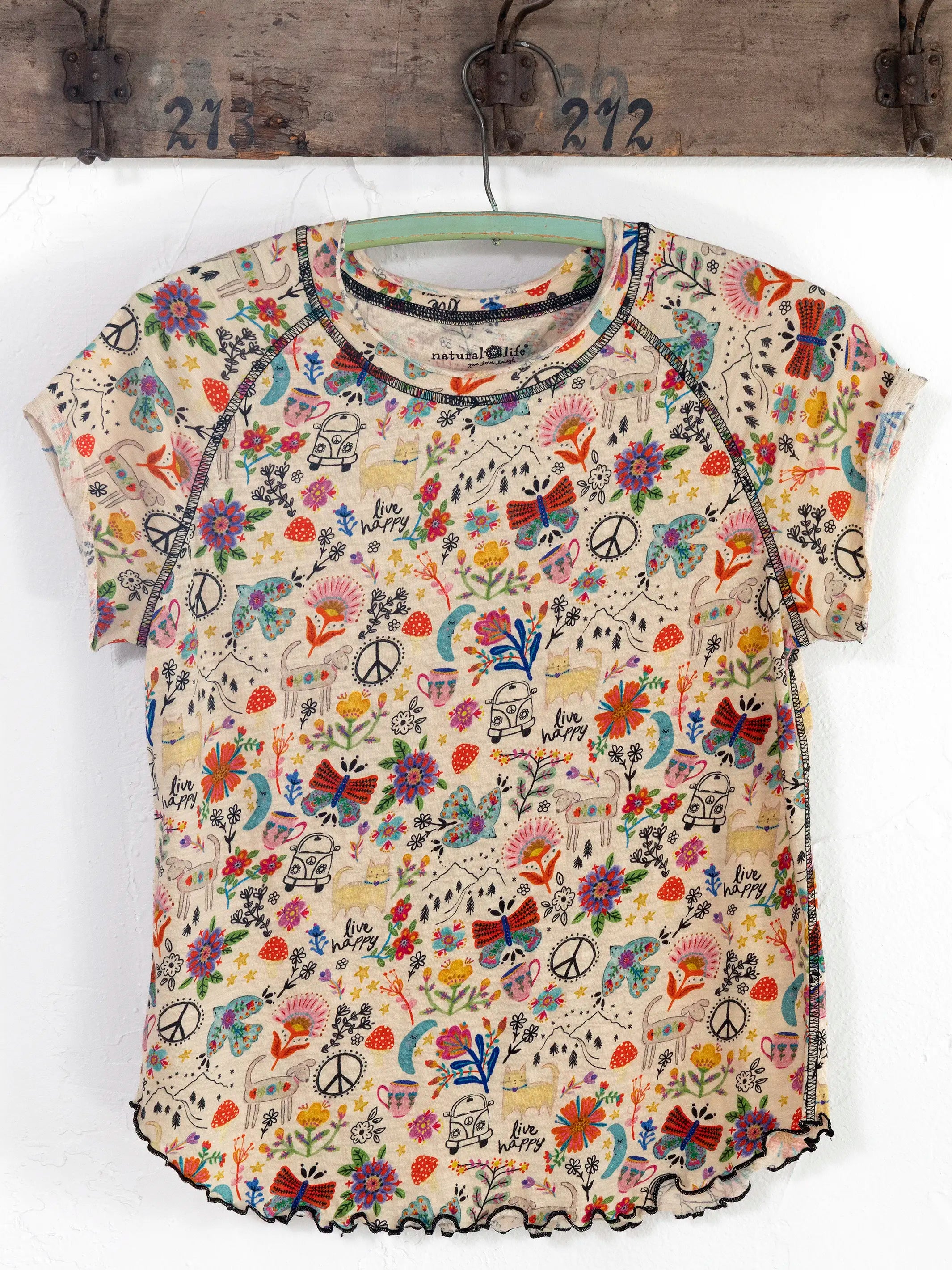 Lily Cotton Short Sleeve Tee Shirt - Doodles
