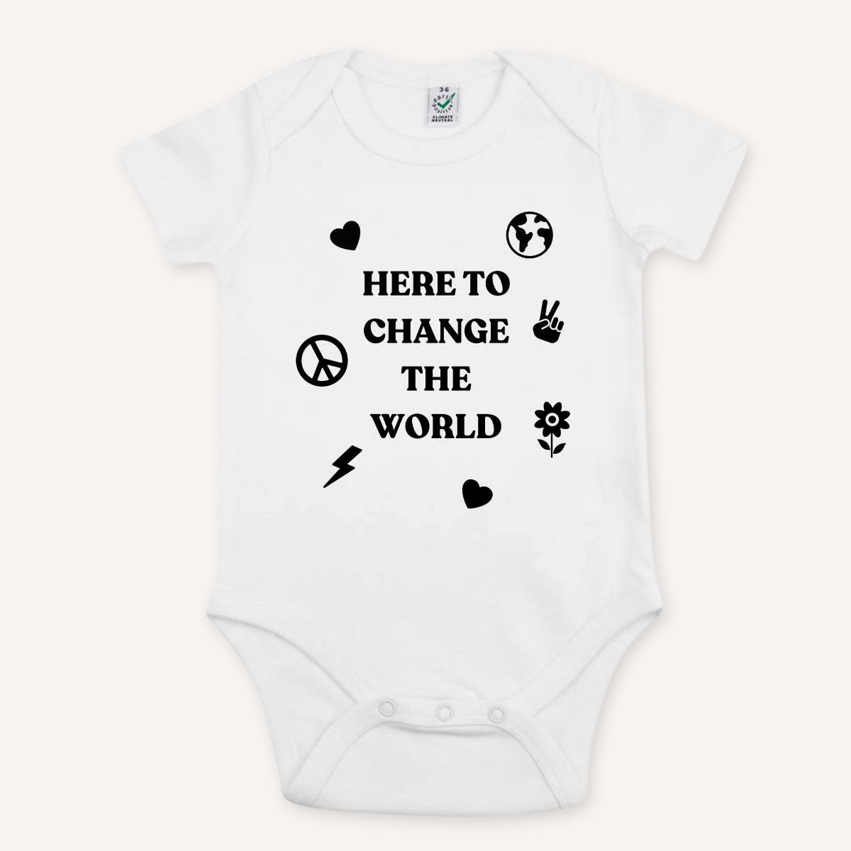 Here To Change The World Babygrow