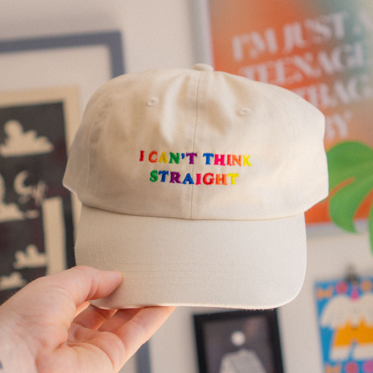 I Can't Think Straight Slogan Cap