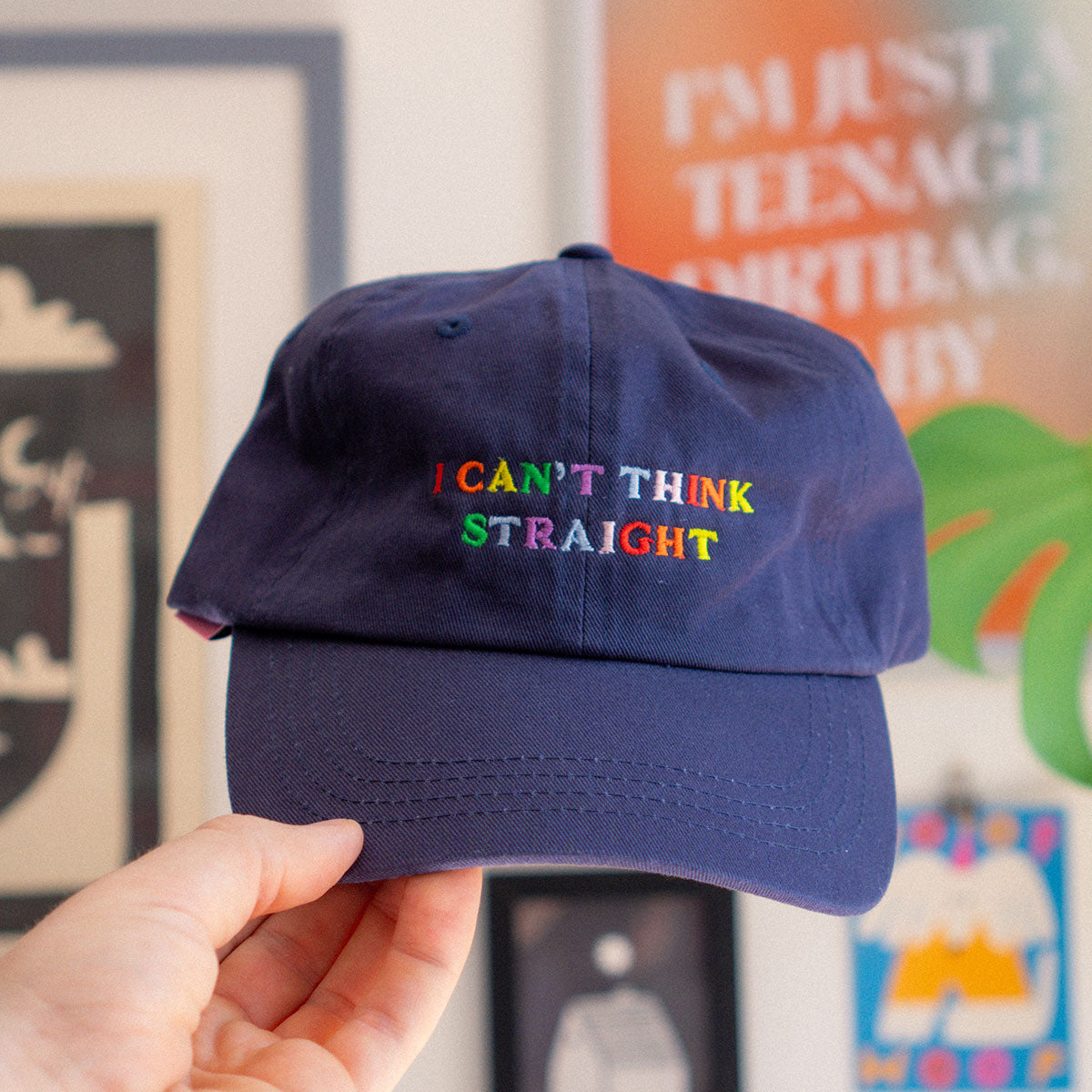 I Can't Think Straight Slogan Cap