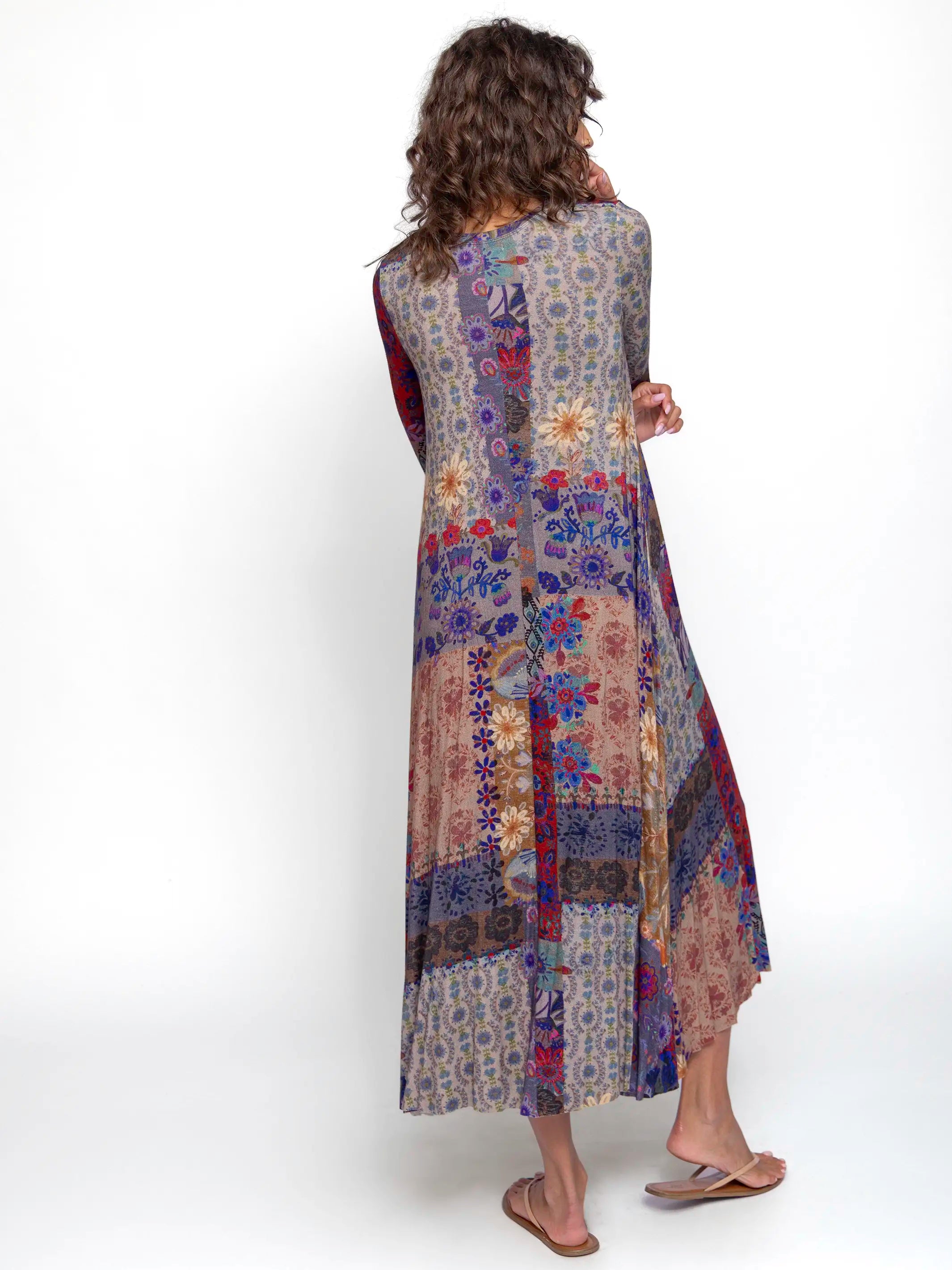 Stevie ButterSoft Knit Maxi Dress - Blue Patchwork
