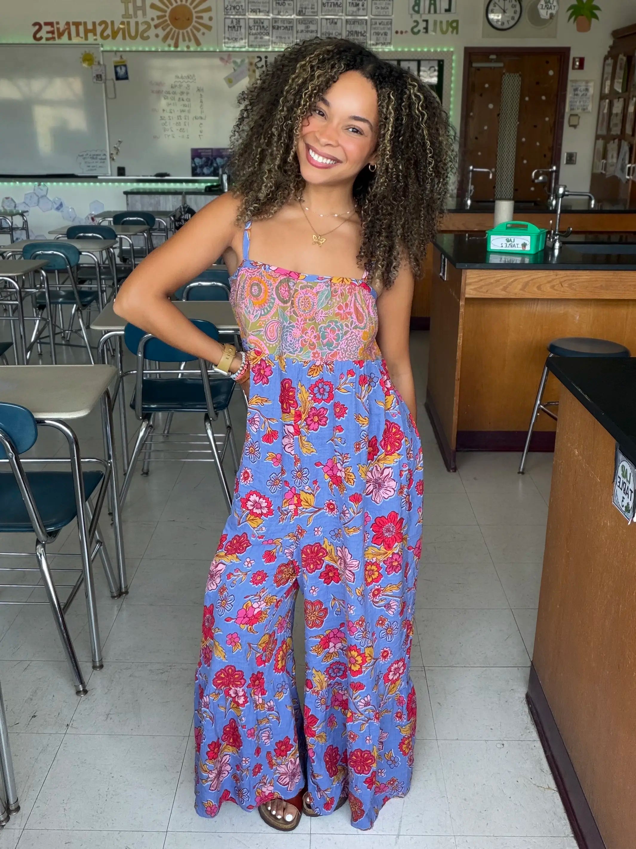 Stephanie Jumpsuit - Stella Blooms Blue