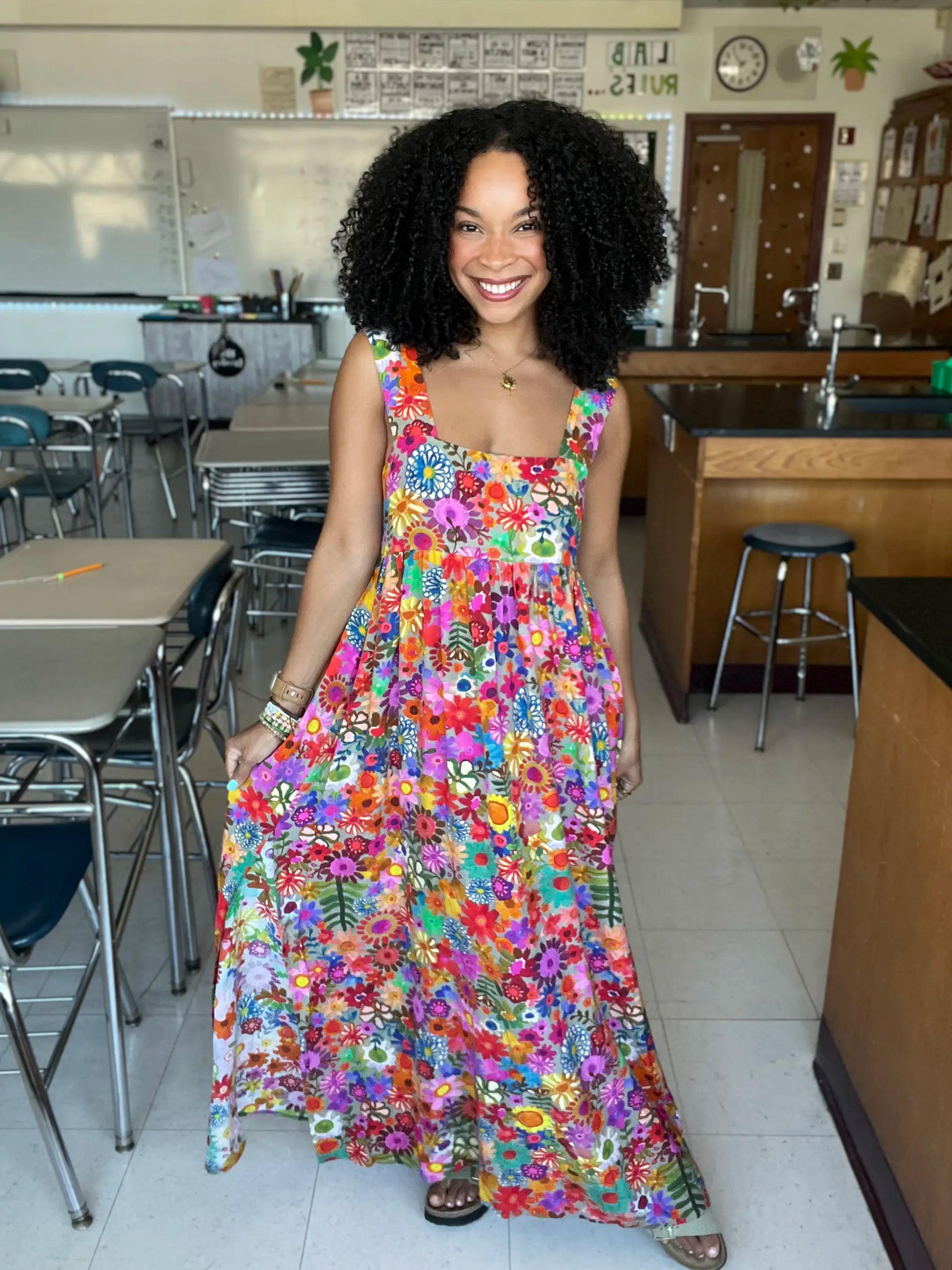 Tricia Maxi Dress - Rainbow Calico Floral