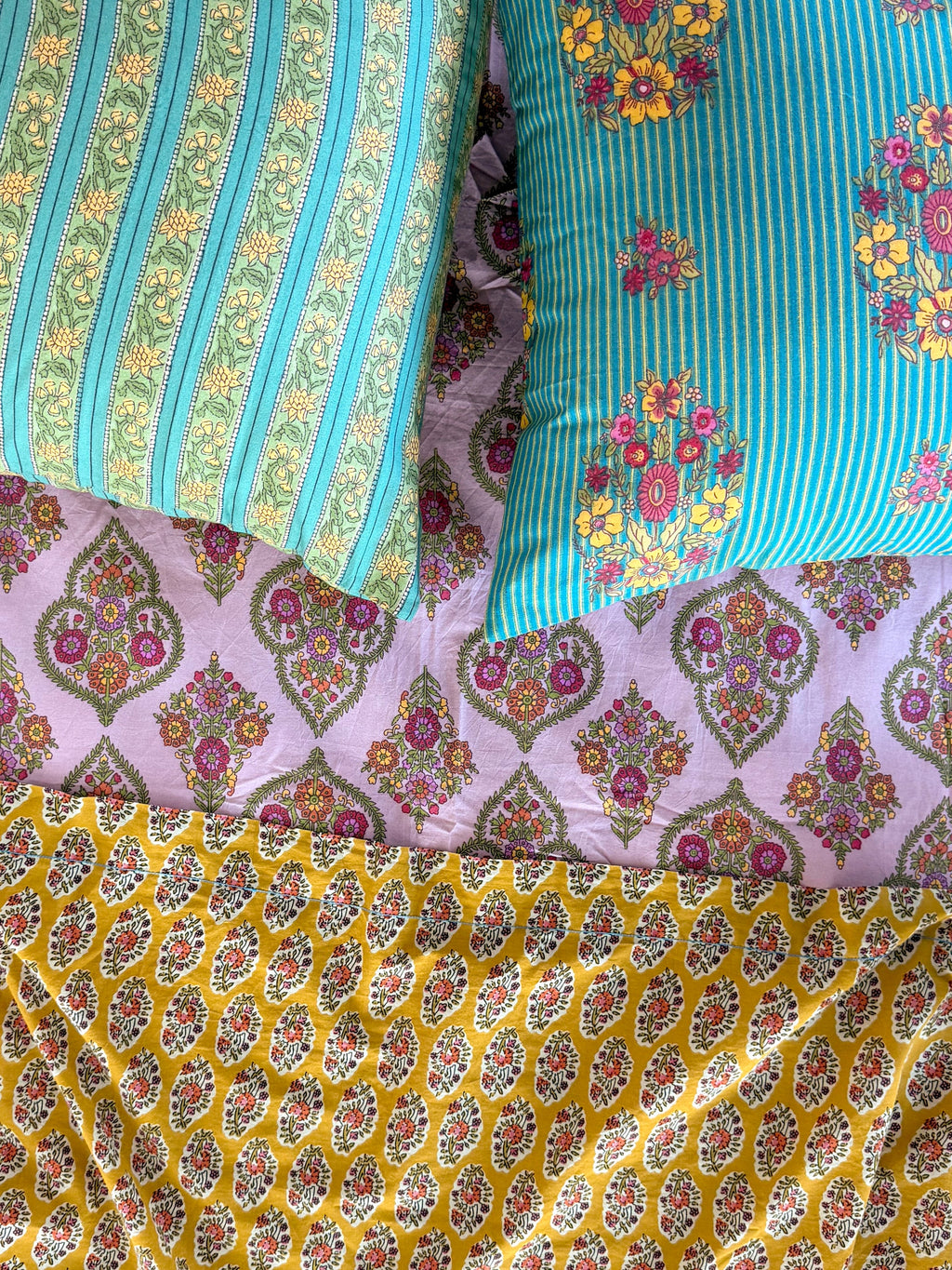 Mix & Match Cotton Pillowcase, Single - Jaipur Stripe