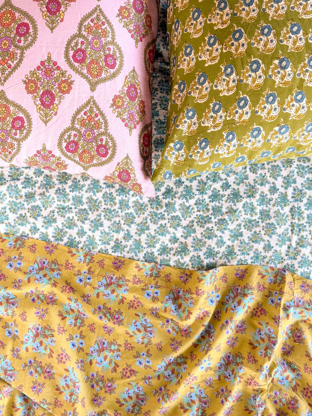 Mix & Match Cotton Pillowcase, Single - Pink Willow Medallion