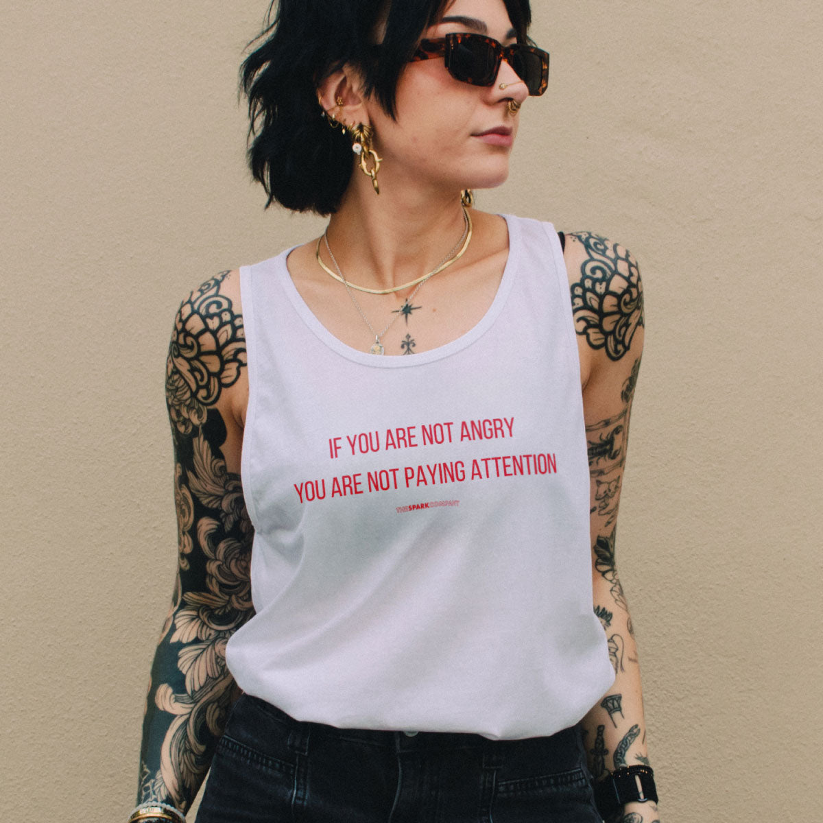 If You Are Not Angry You Are Not Paying Attention Tank Top