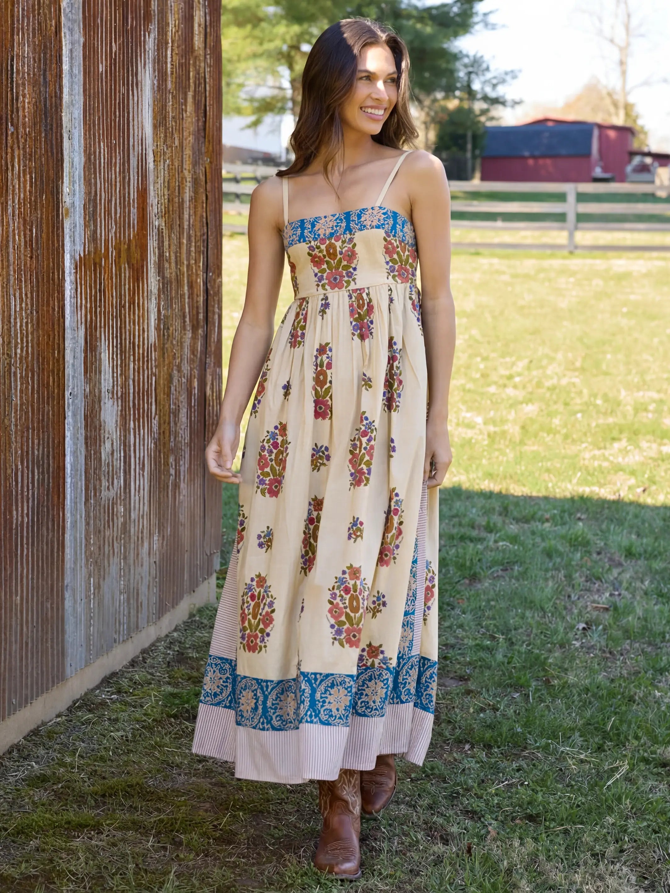 Bailey Maxi Dress - Jaipur Stripe Ivory