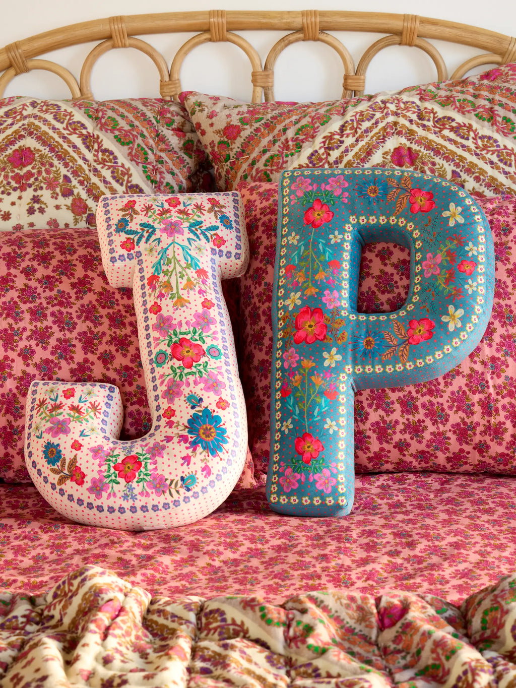 Velvet Initial Pillow - D