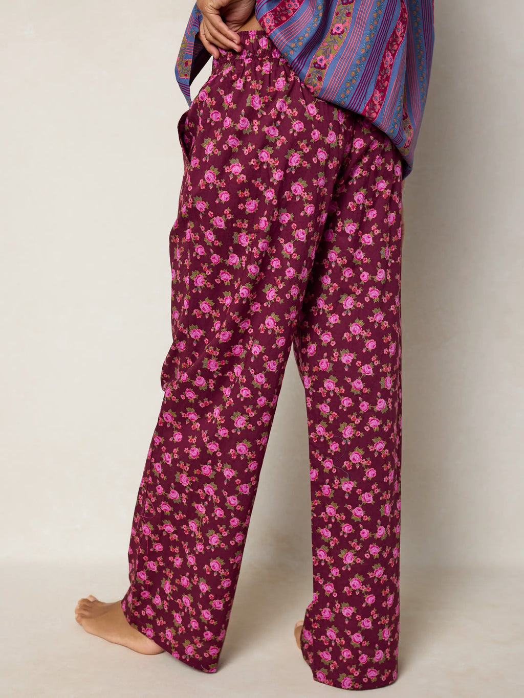 Mix & Match Cotton Pajama Pants - Porto Ditsy Merlot