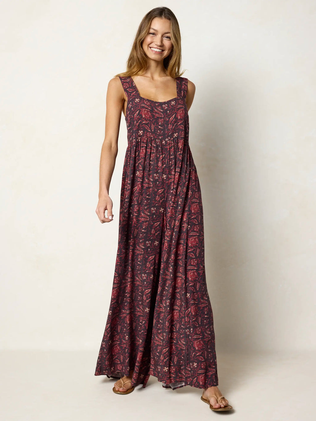 Tricia Jumpsuit - Brown Rust Floral