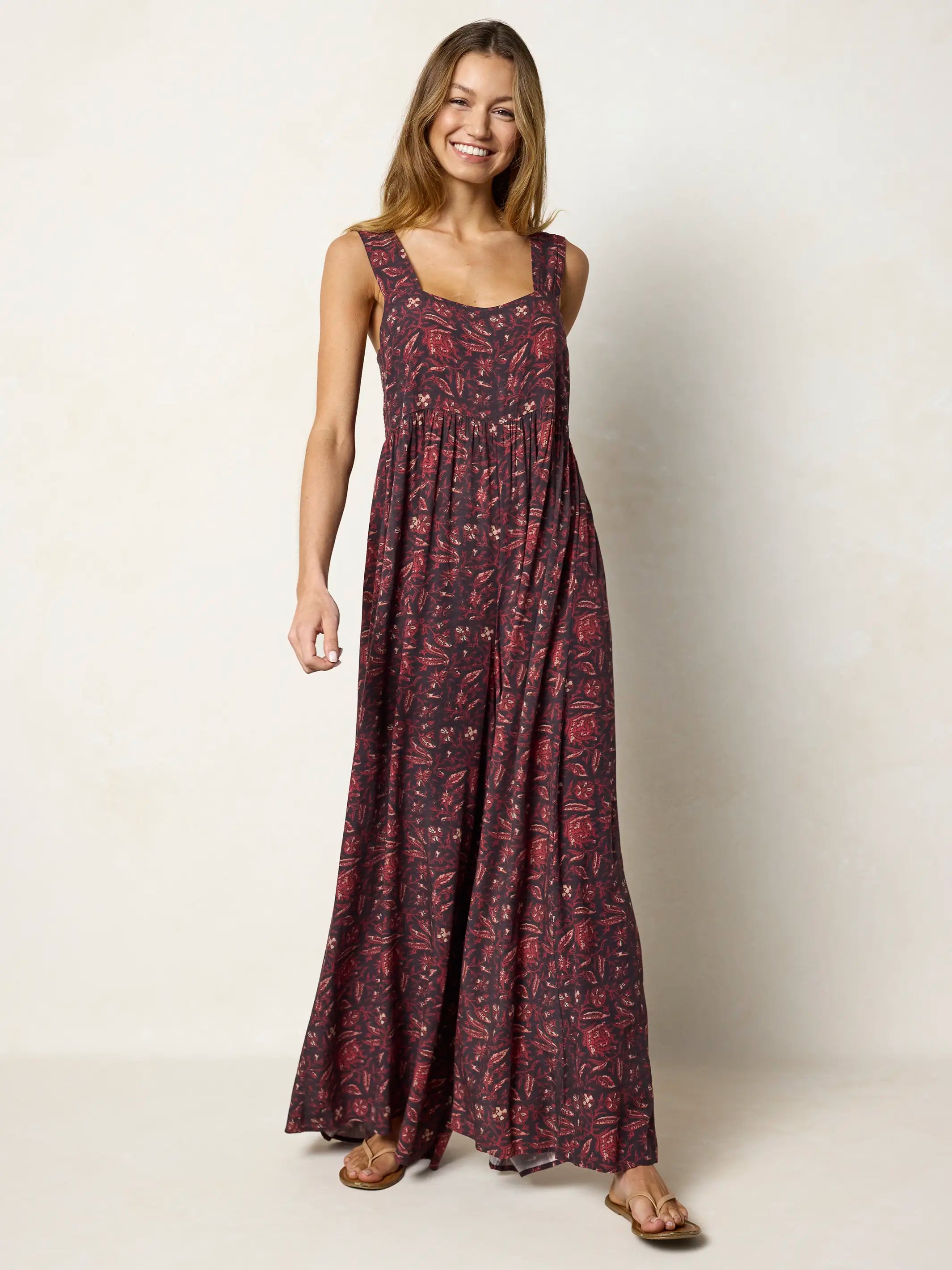 Tricia Jumpsuit - Brown Rust Floral