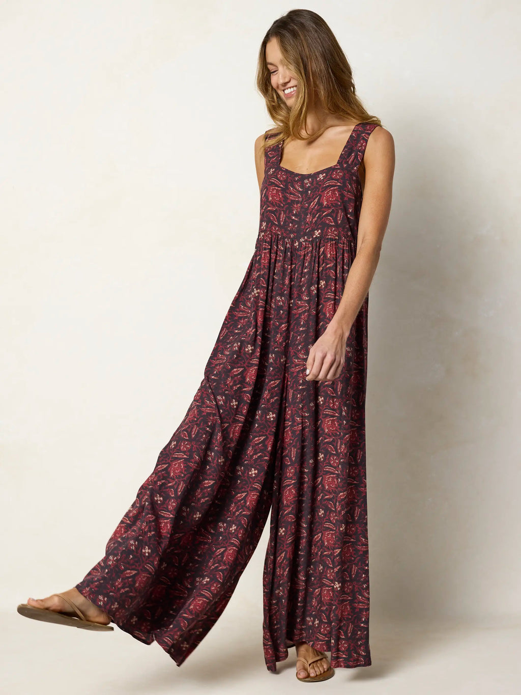 Tricia Jumpsuit - Brown Rust Floral