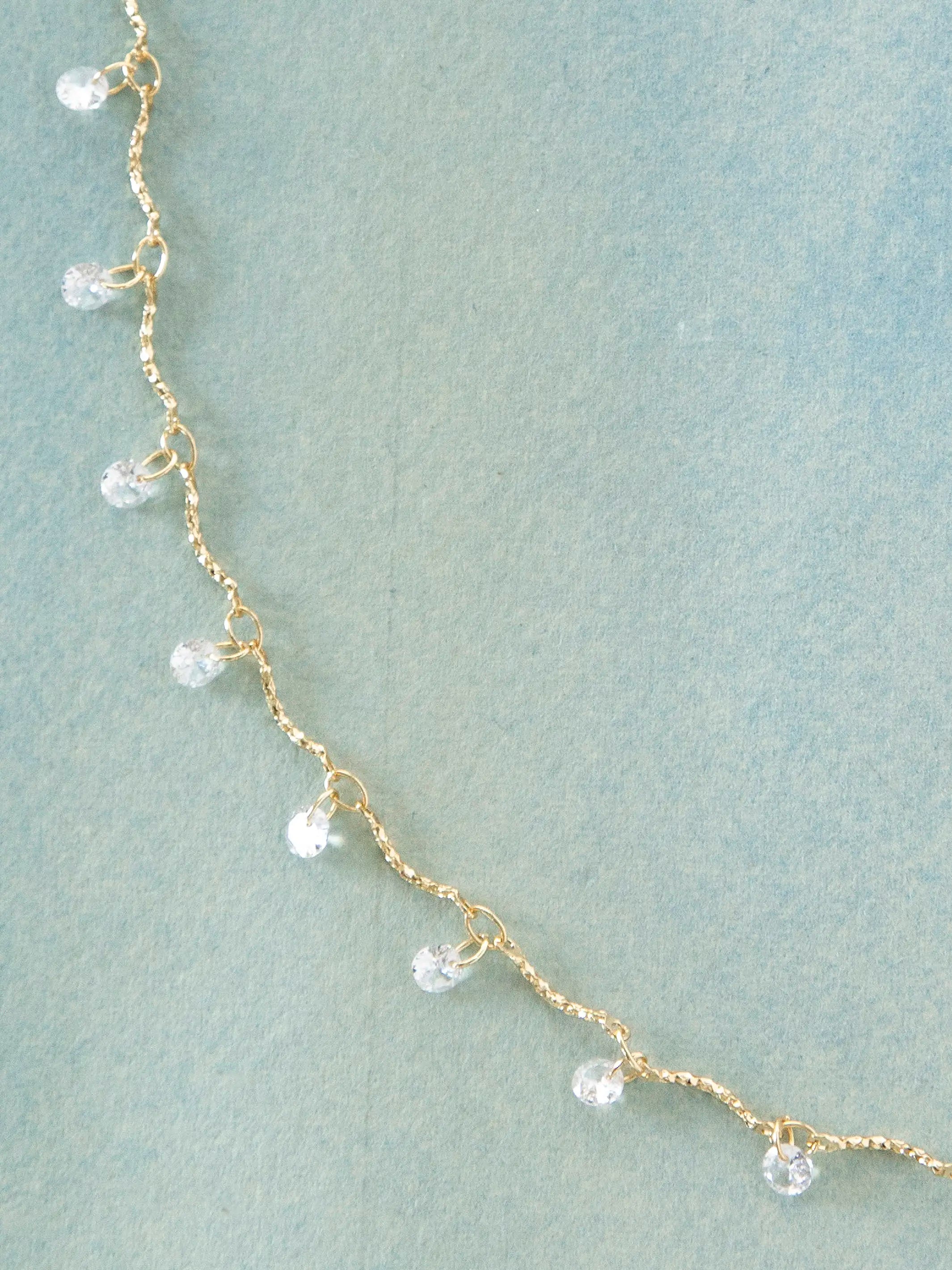 Dainty Jewel Necklace - Gold & Crystal
