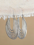 Hammered Hoop Earrings - Silver