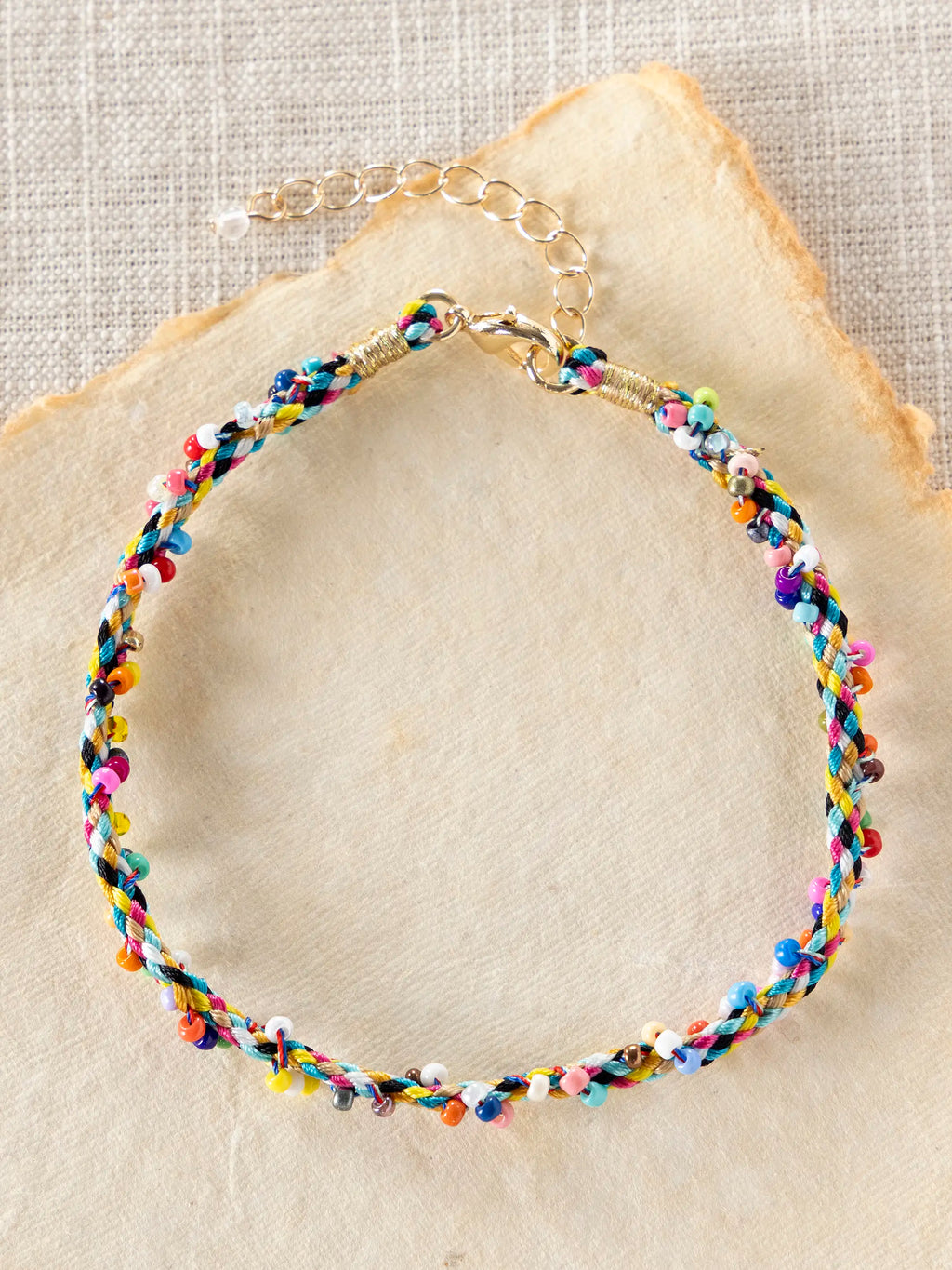 Boho Rainbow Beaded Anklet