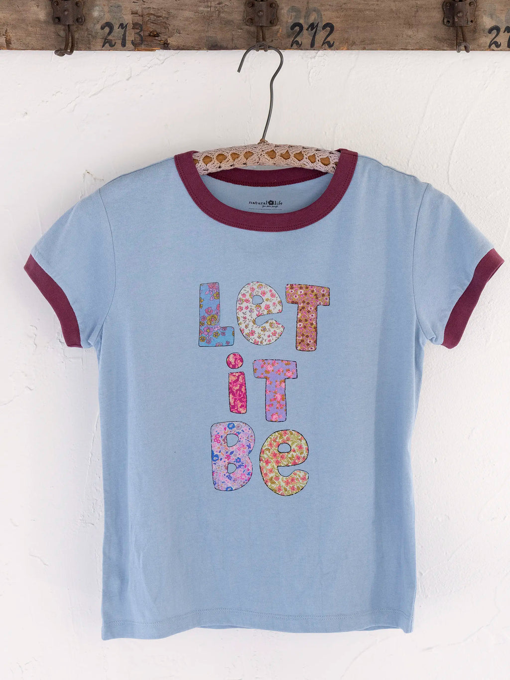 Ringer Cotton Baby Tee Shirt - Let It Be
