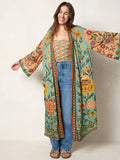 Camila Kimono - Buttercup Floral Seafoam