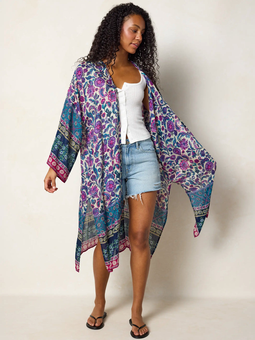 Sierra Duster - Sunnyfield Floral Purple