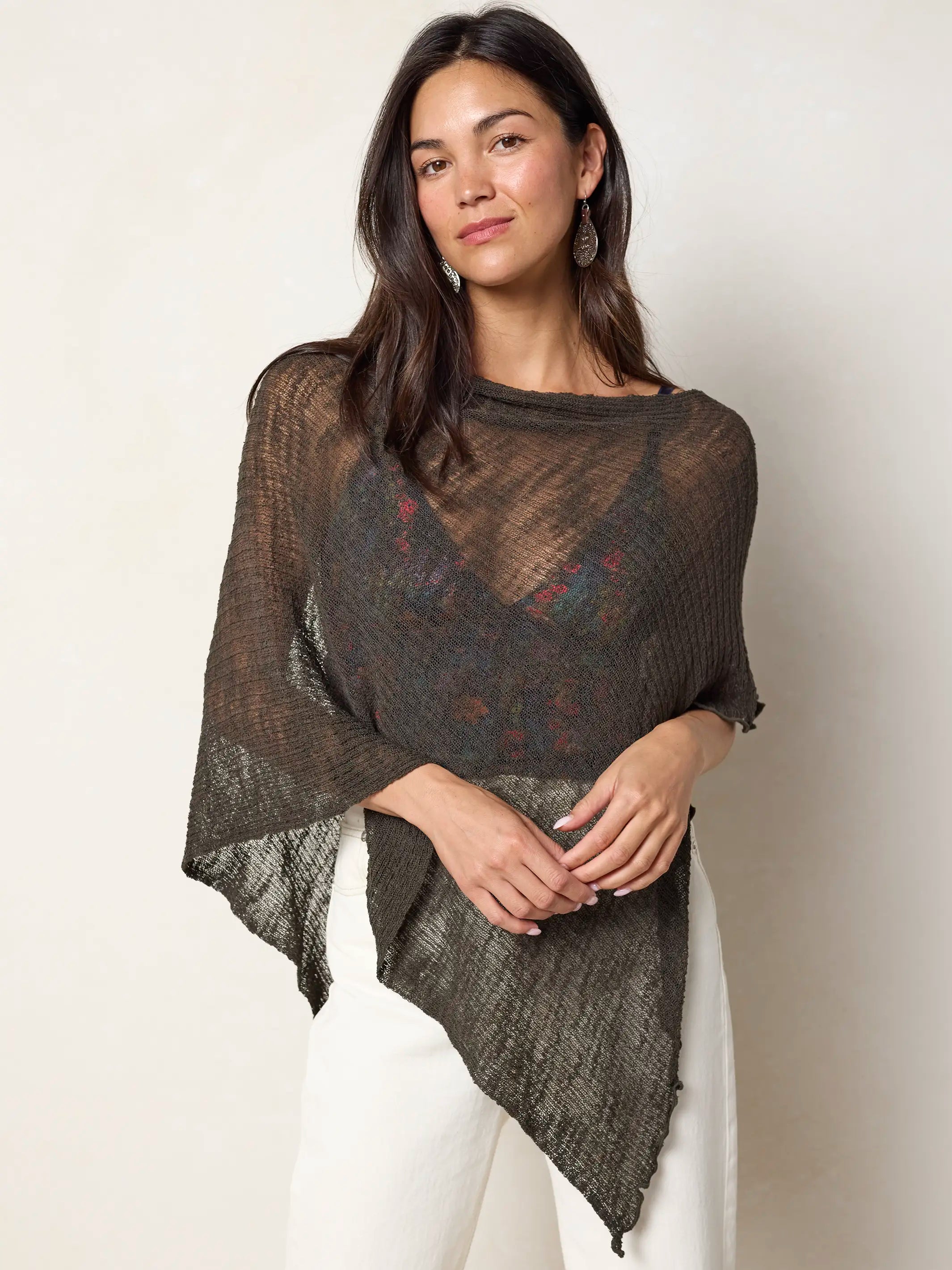 Lightweight Layering Poncho - Charcoal