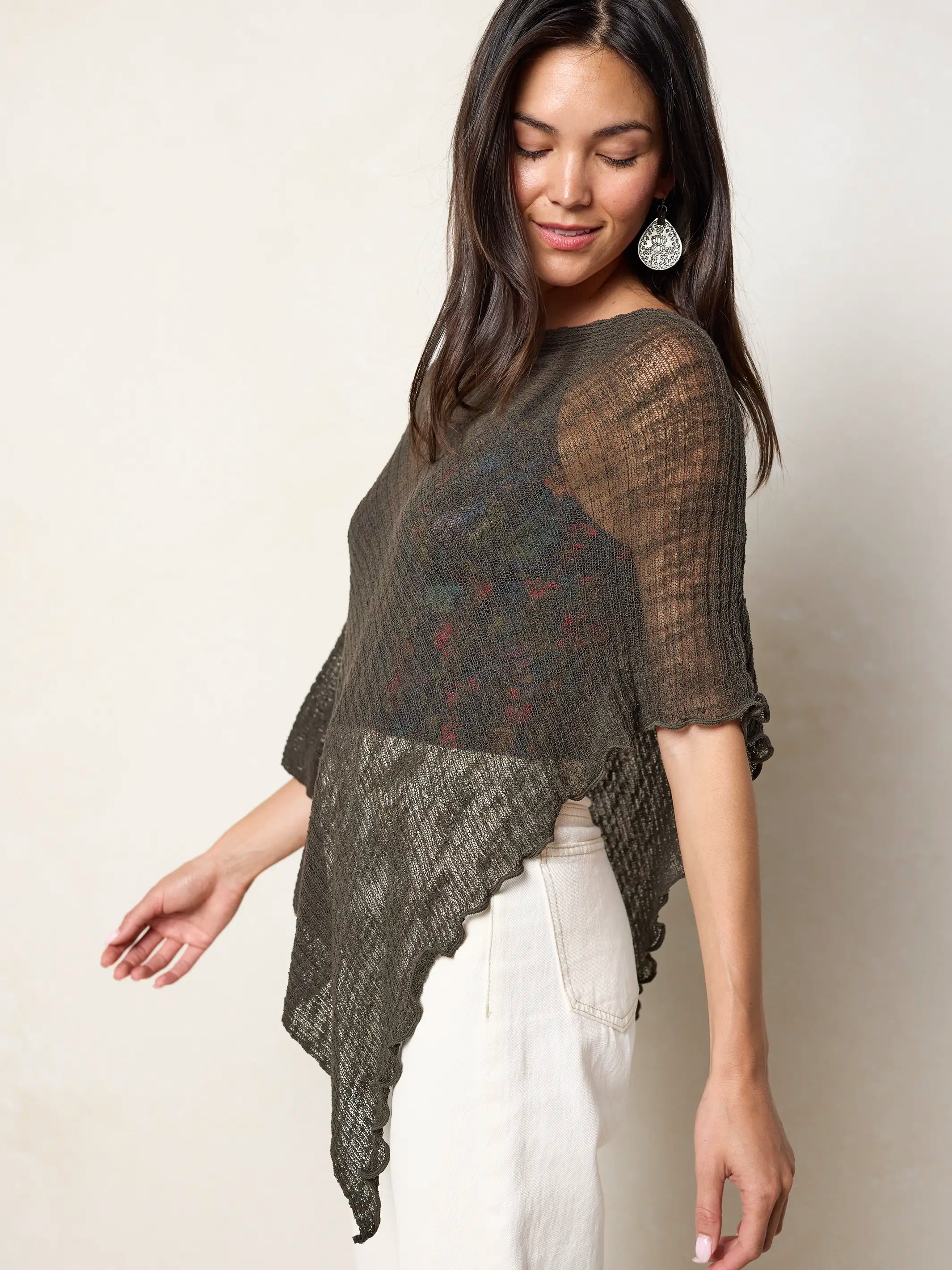 Lightweight Layering Poncho - Charcoal
