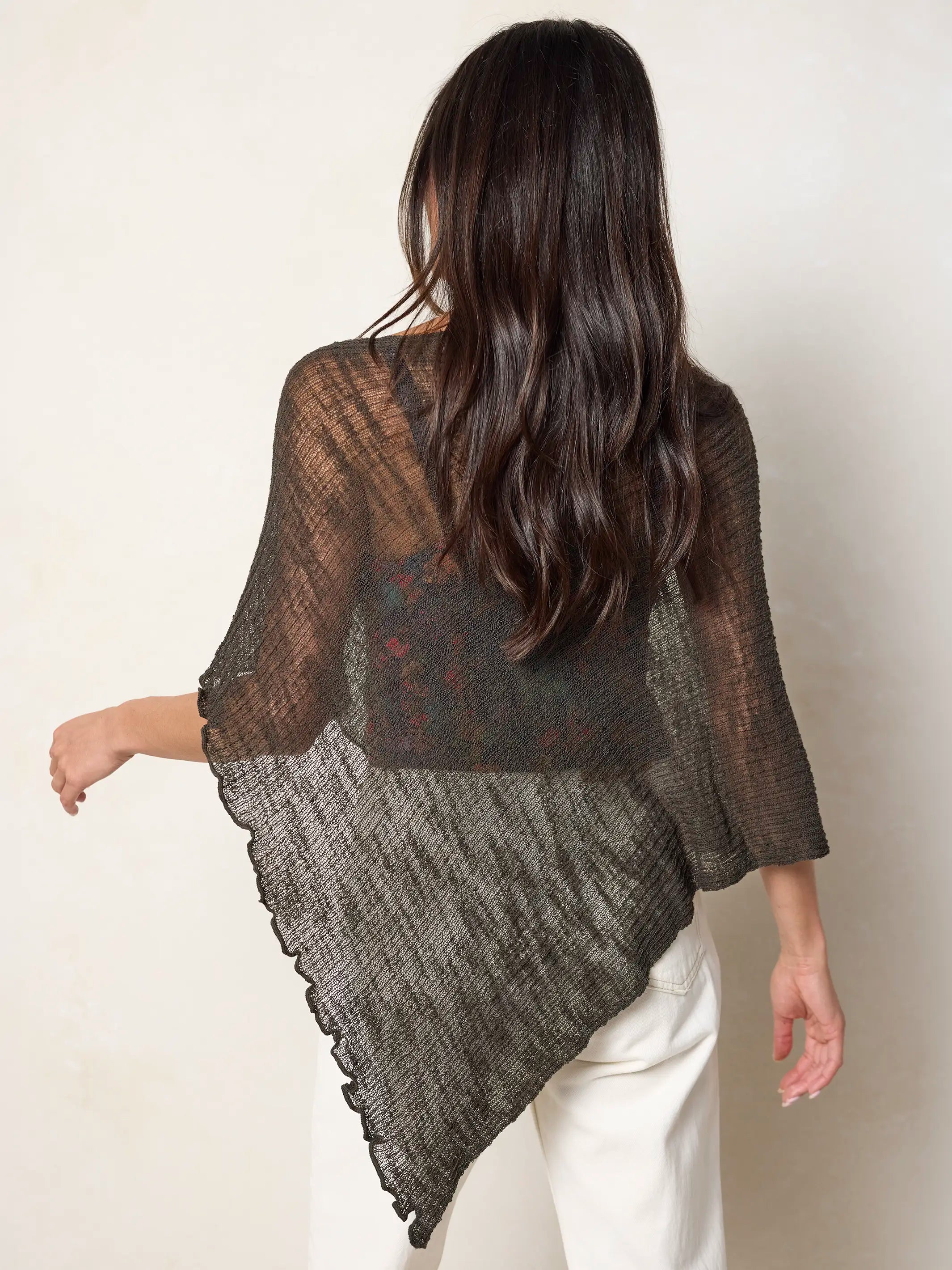 Lightweight Layering Poncho - Charcoal