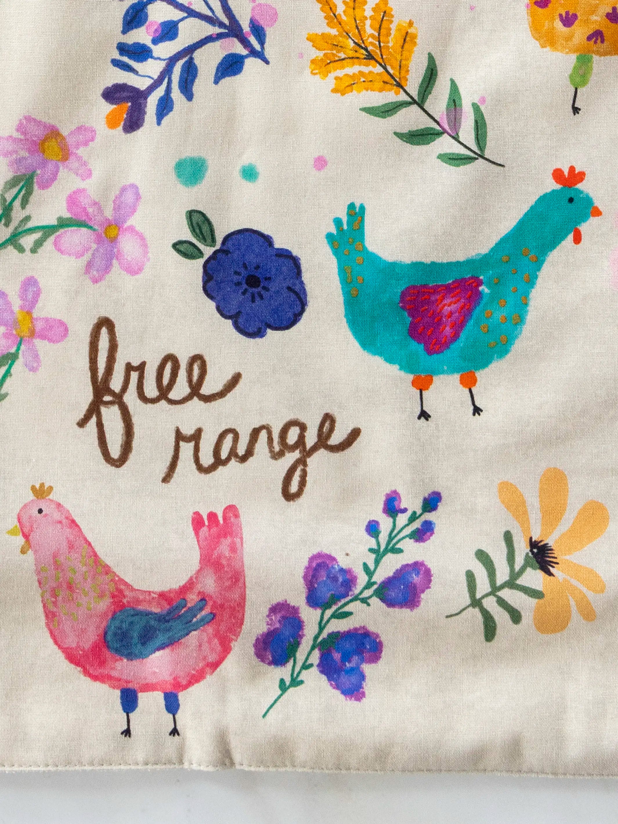 Cotton Dish Towel - Chickens