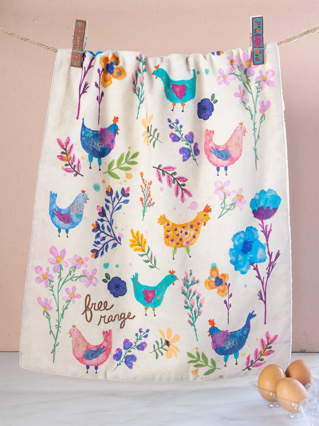 Cotton Dish Towel - Chickens