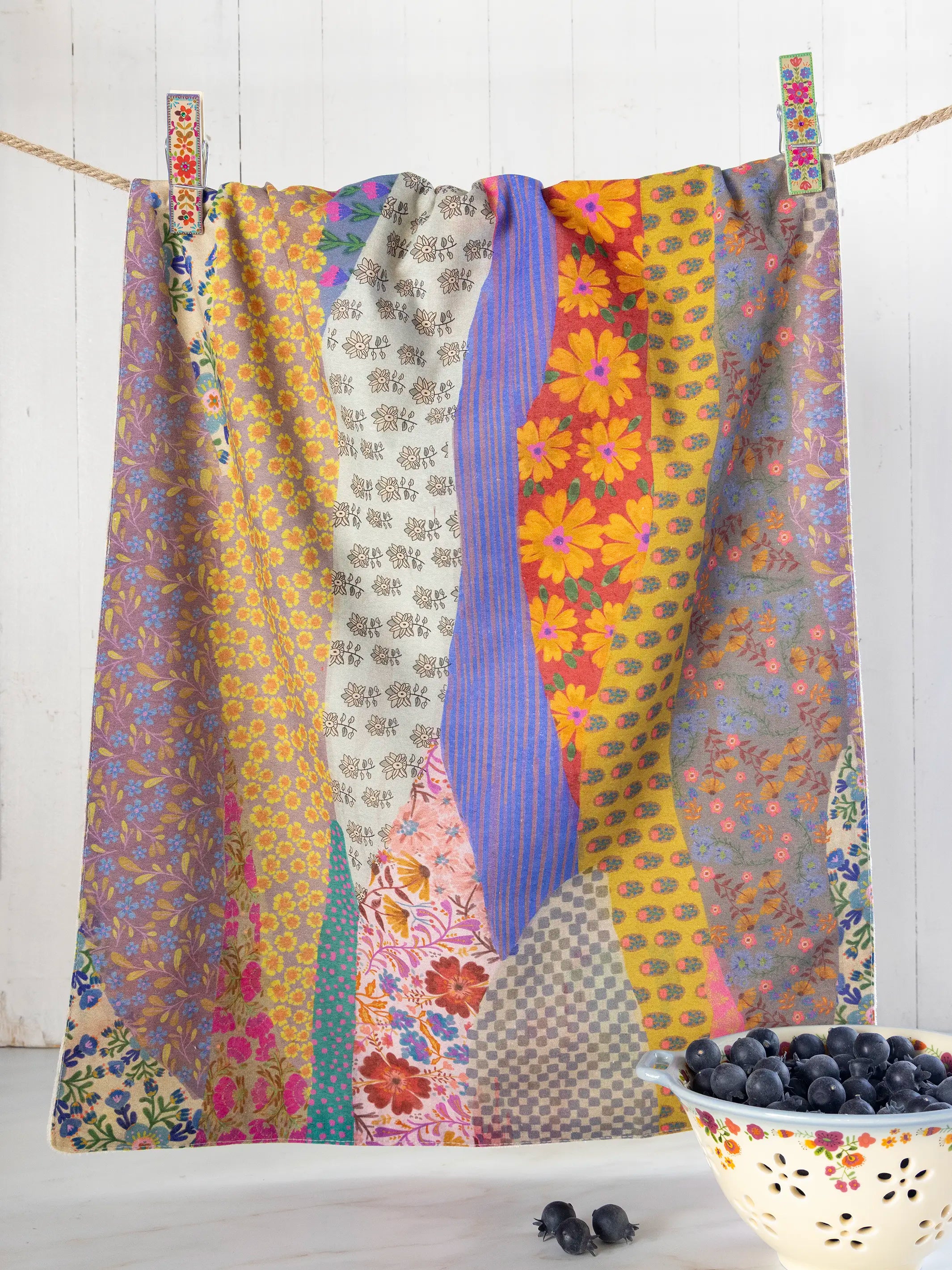 Cotton Dish Towel - Garden Waves