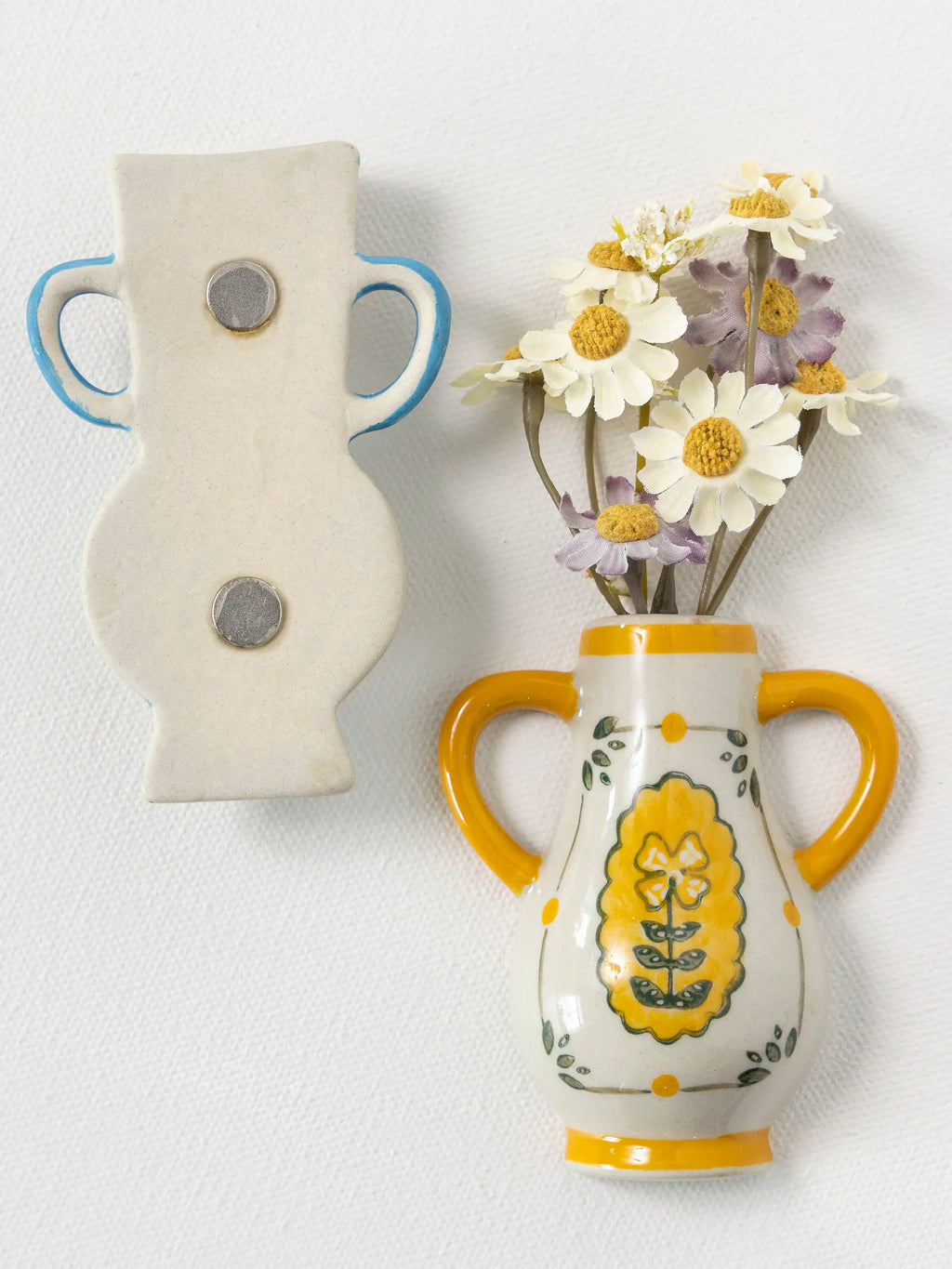 Stoneware Mini Vase Magnets, Set of 2