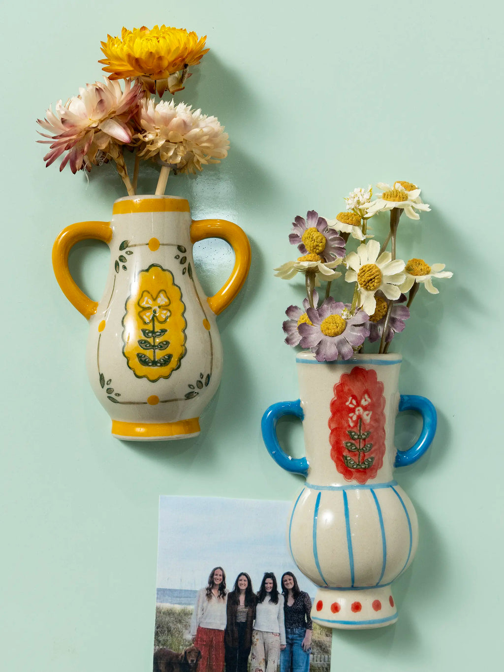 Stoneware Mini Vase Magnets, Set of 2